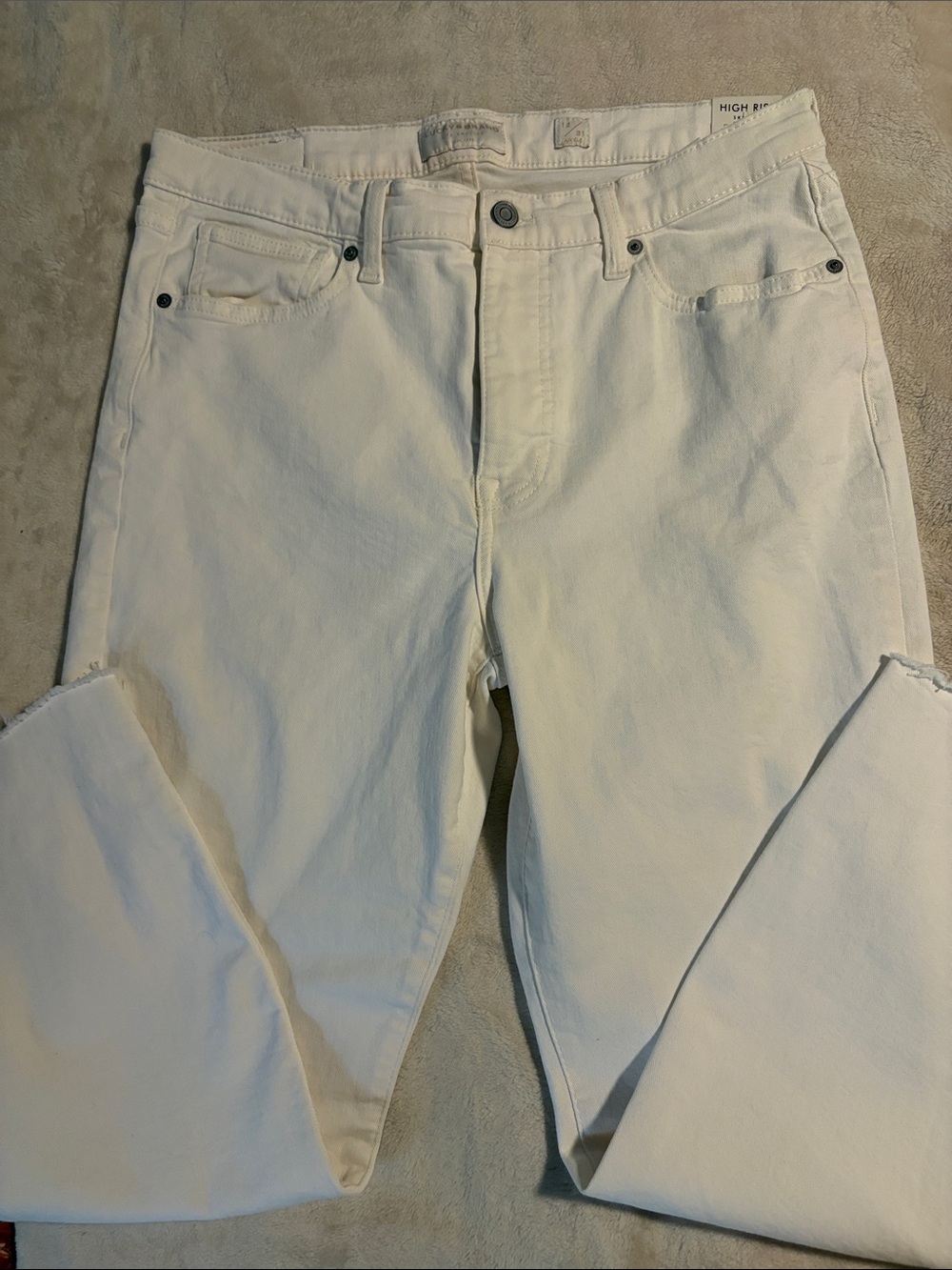 Lucky Brand High-Rise White Straight Jeans
